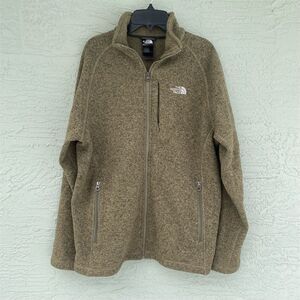 The North Face Men's M Olive Green Full Zip Fleece Jacket Casual